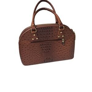 Imoshion Ostrich Brown Crossbody Bag Faux  Leather Studded Large Purse Tote Boho